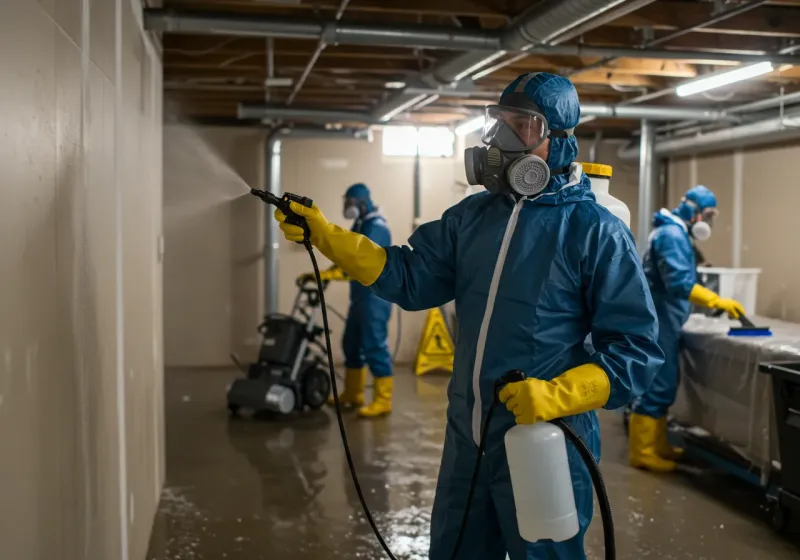 Basement Sanitization and Antimicrobial Treatment process in Brandermill, VA
