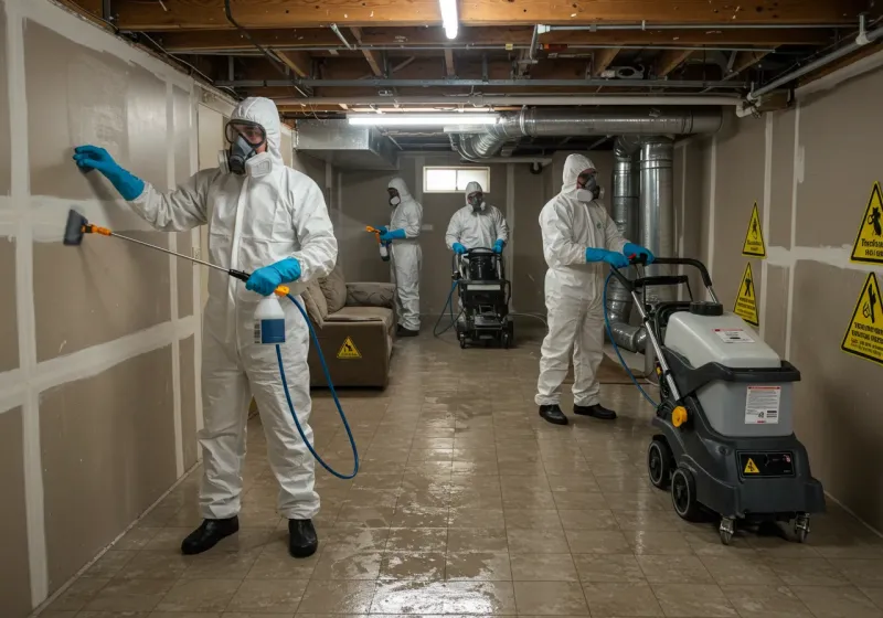 Basement Moisture Removal and Structural Drying process in Brandermill, VA